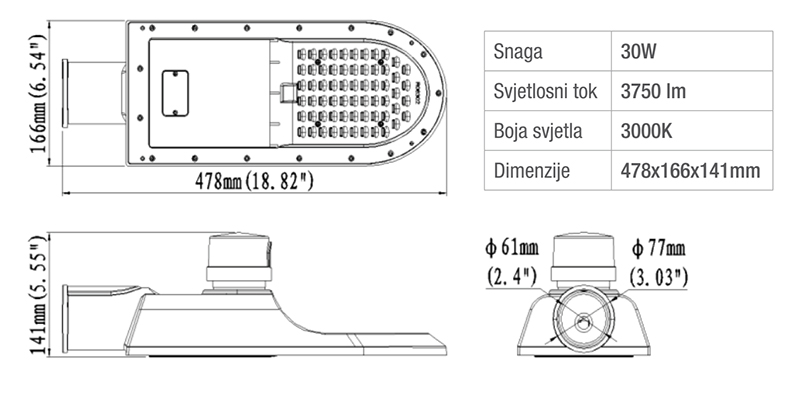 Vanjska LED svjetiljka ST19 - SPECTRO professional na akciji do isteka zaliha!